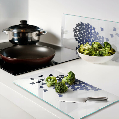 Glass kitchen board Heart motif with butterflies