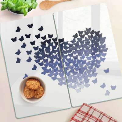 Glass kitchen board Heart motif with butterflies