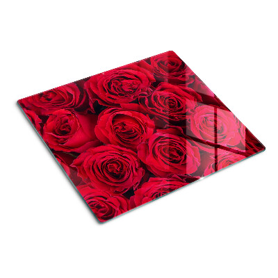 Glass kitchen board Red roses