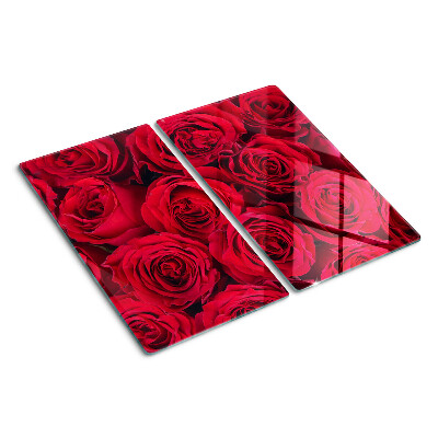 Glass kitchen board Red roses