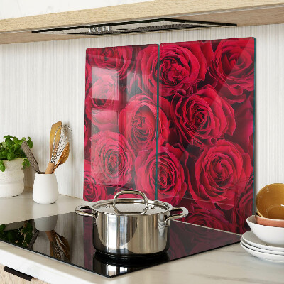 Glass kitchen board Red roses