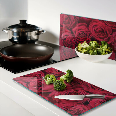 Glass kitchen board Red roses