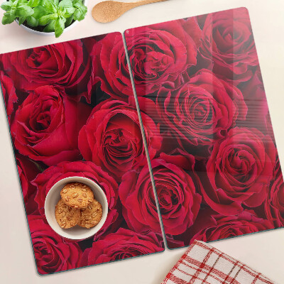 Glass kitchen board Red roses