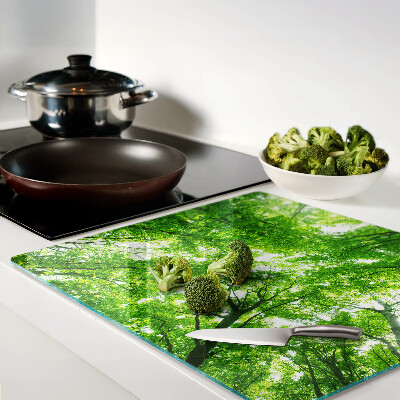 Glass chopping board Forests and green trees