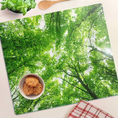 Glass chopping board Forests and green trees
