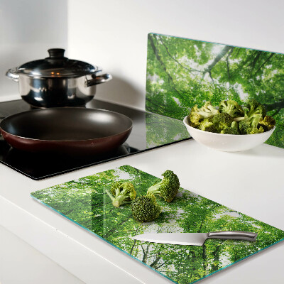 Glass chopping board Forests and green trees