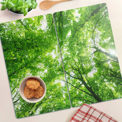 Glass chopping board Forests and green trees