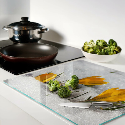 Glass chopping board Crocuses in the snow