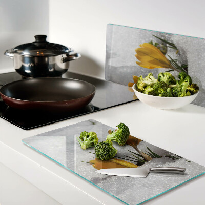 Glass chopping board Crocuses in the snow