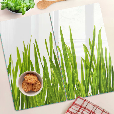 Glass kitchen board Green grass