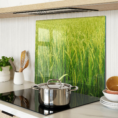 Glass chopping board Green grass field