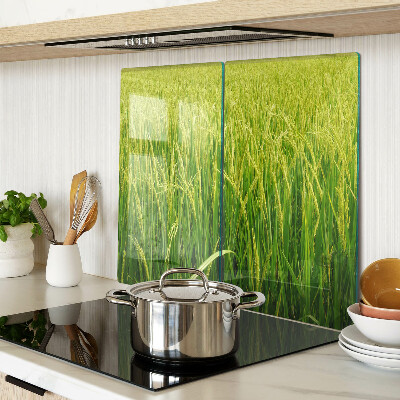Glass chopping board Green grass field