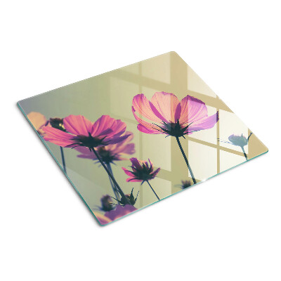 Glass chopping board Flowers in pastel shades