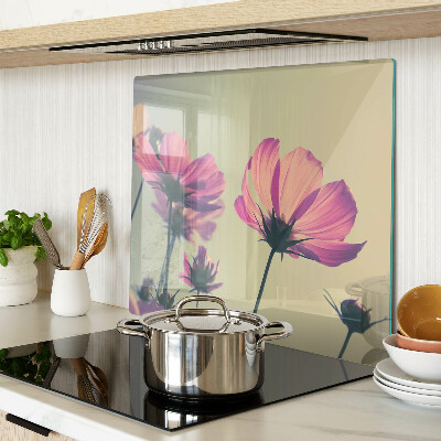 Glass chopping board Flowers in pastel shades