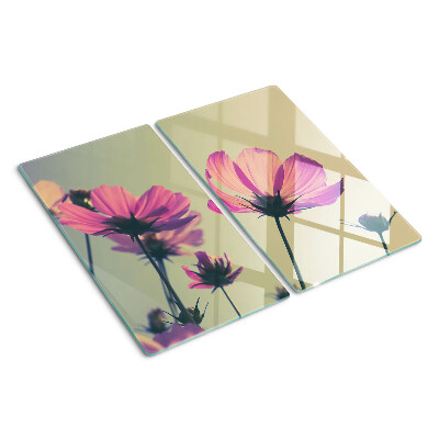 Glass chopping board Flowers in pastel shades