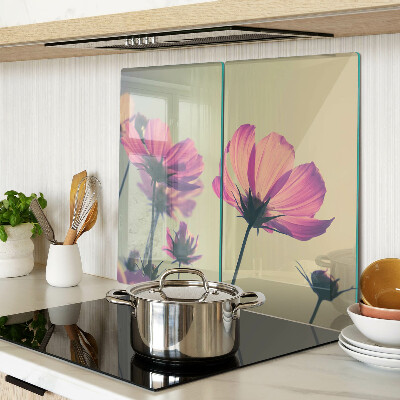 Glass chopping board Flowers in pastel shades