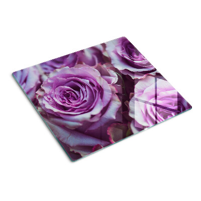 Glass kitchen board Roses in shades of purple