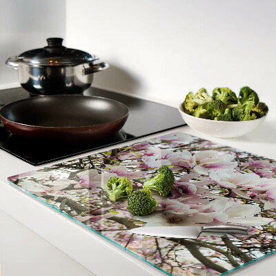 Glass kitchen board Magnolia flowers