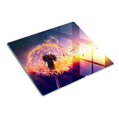 Glass chopping board Dandelions against the sunset