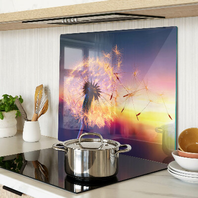 Glass chopping board Dandelions against the sunset
