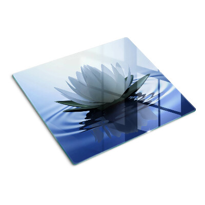 Glass chopping board Water lily on the water background