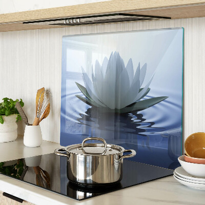 Glass chopping board Water lily on the water background