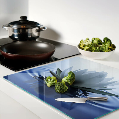 Glass chopping board Water lily on the water background