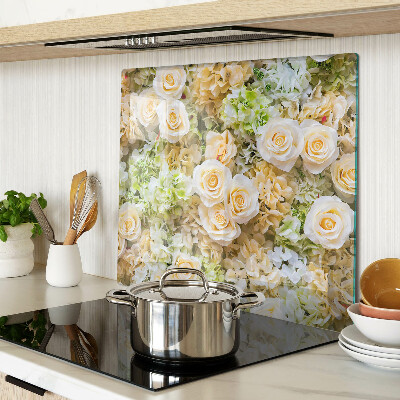 Glass chopping board Flowers in pastel shades