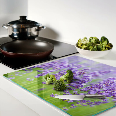 Glass chopping board Lavender field