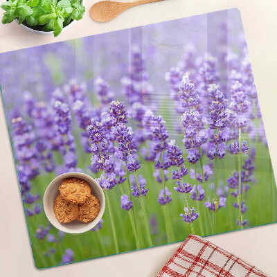 Glass chopping board Lavender field