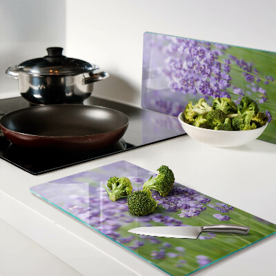 Glass chopping board Lavender field
