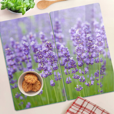 Glass chopping board Lavender field
