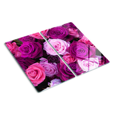 Glass chopping board Roses in shades of pink