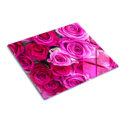 Glass chopping board Roses in shades of pink