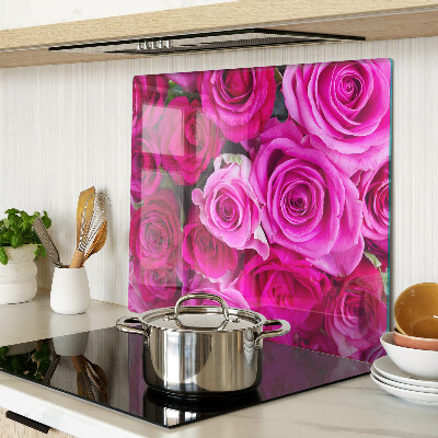 Glass chopping board Roses in shades of pink