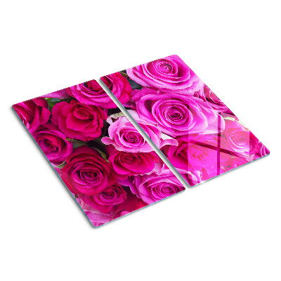Glass chopping board Roses in shades of pink