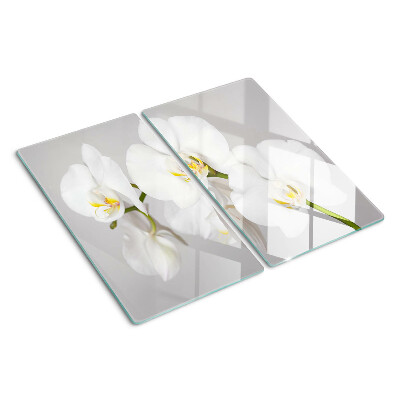 Glass chopping board Orchids on a mirror background