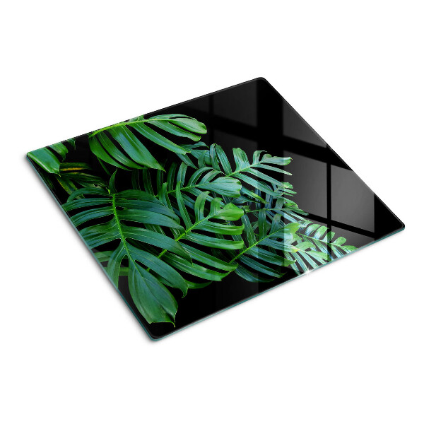 Glass kitchen board Tropical leaves