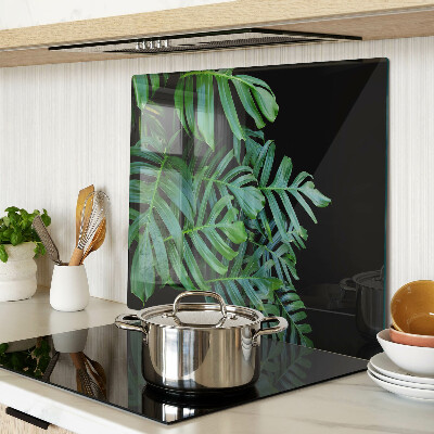 Glass kitchen board Tropical leaves