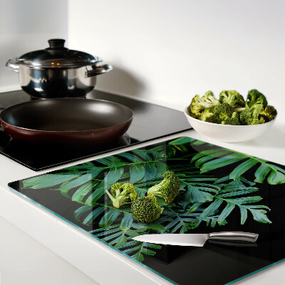Glass kitchen board Tropical leaves