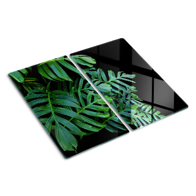 Glass kitchen board Tropical leaves