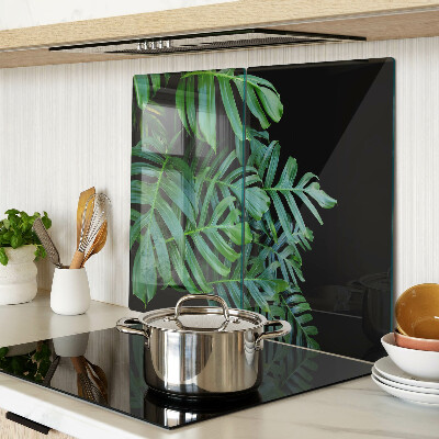Glass kitchen board Tropical leaves
