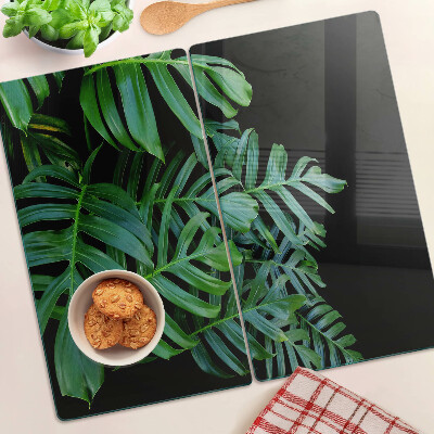 Glass kitchen board Tropical leaves