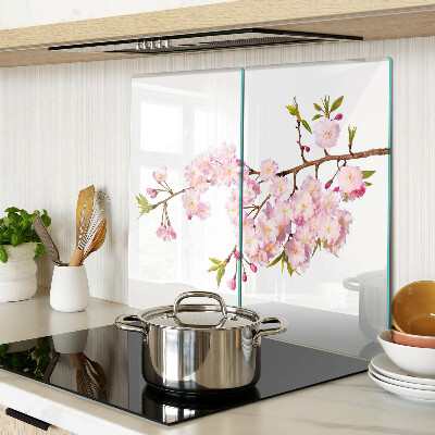 Glass chopping board Spring cherry blossom