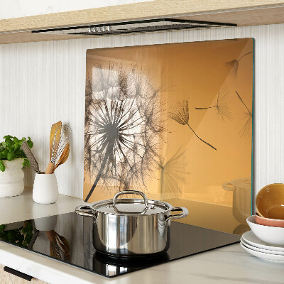 Glass kitchen board Dandelions against the sunset