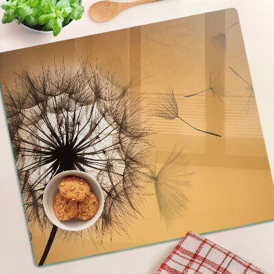 Glass kitchen board Dandelions against the sunset
