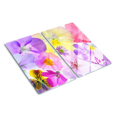 Glass chopping board Flowers in pastel colors