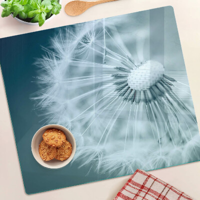 Glass chopping board Dandelions against the sky