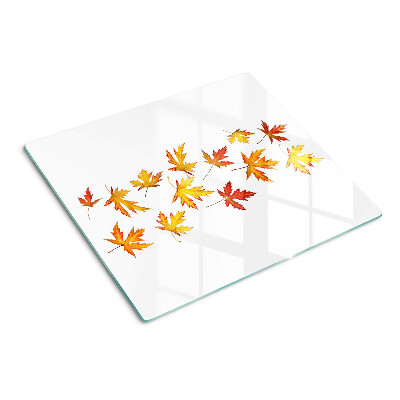 Glass chopping board Maple leaves in autumn colors