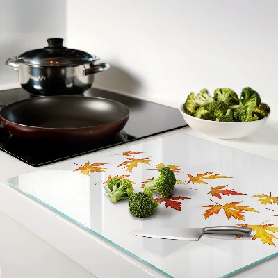 Glass chopping board Maple leaves in autumn colors